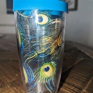 Tervis Blue and Green Peacock Feather Tumbler 16 oz.